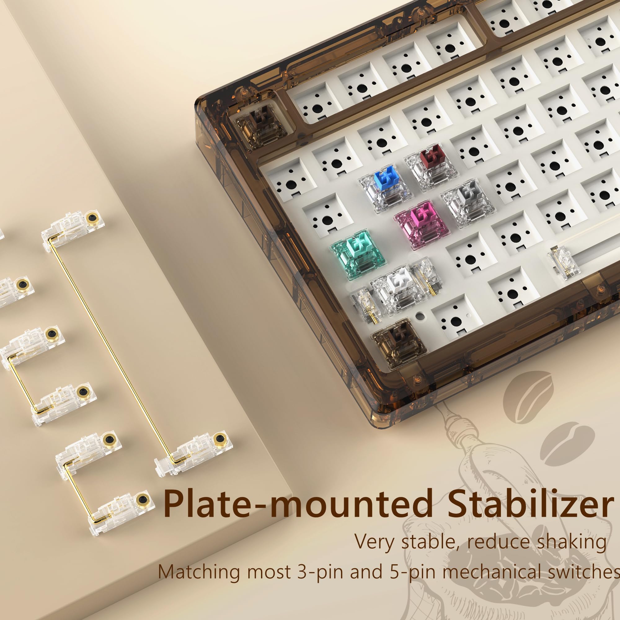 Amazon.co.jp: Womier G75 75% キーボードキット ホットスワップ可能